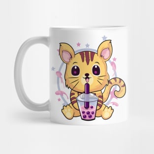 Kawaii Cat Drinking Bubble Tea Mug